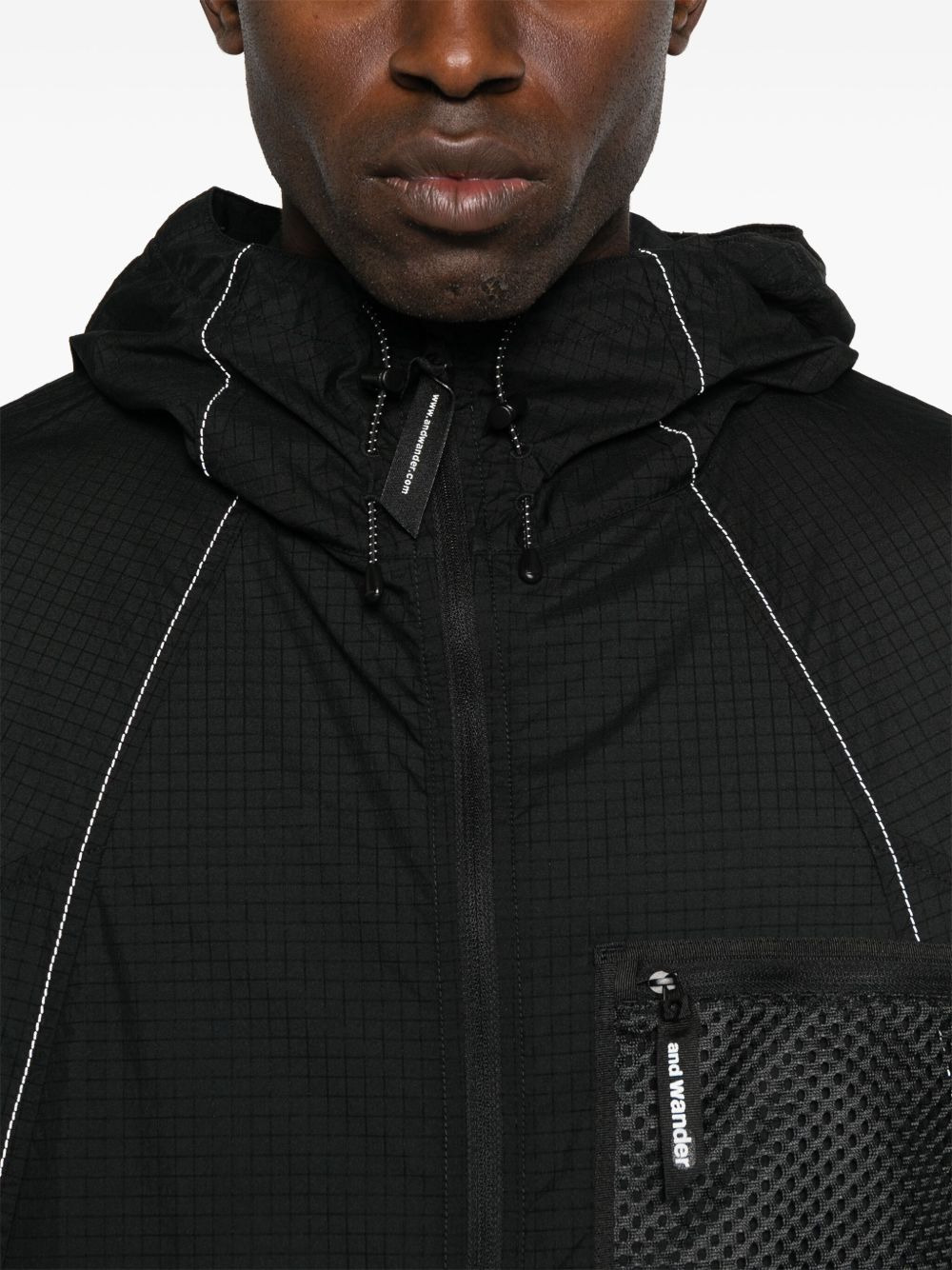 mesh-pocket hooded jacket - 5