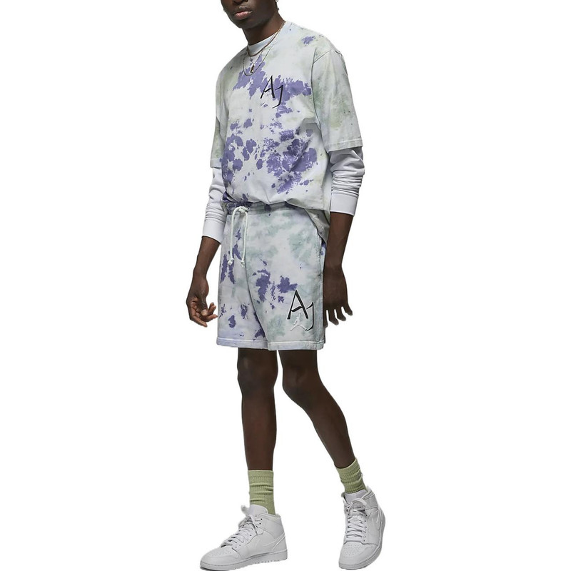 Jordan Men's Air Jordan Tie Dye Logo Knit Shorts Green Purple DM1871-366 outlook