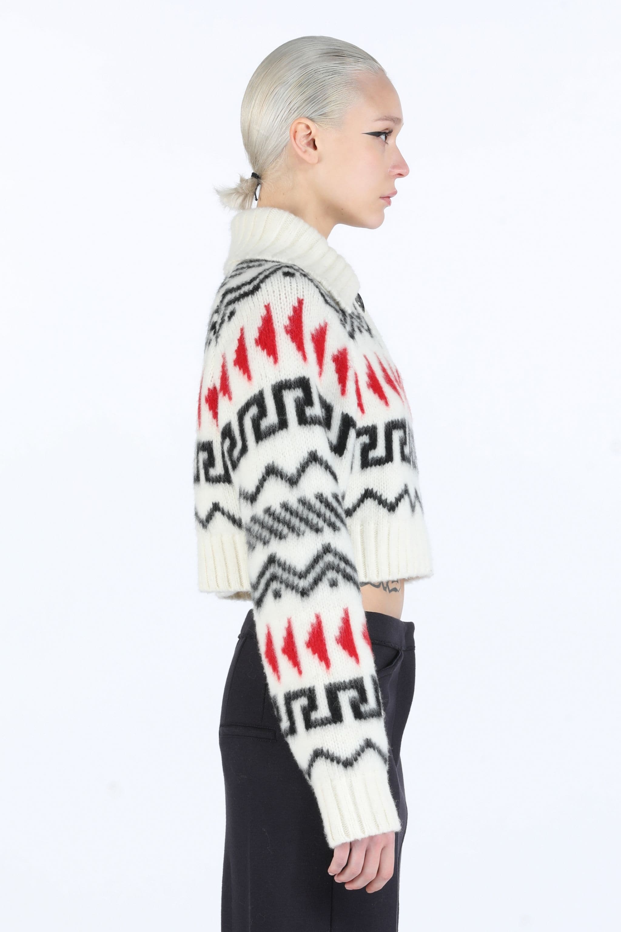 JACQUARD-KNIT CROPPED SWEATER - 3