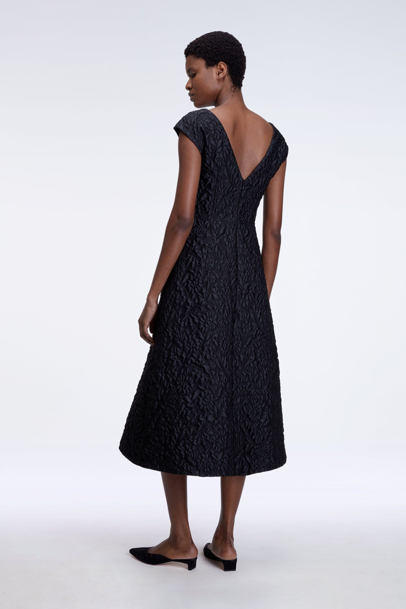 Pesca Dress In Black Embossed Cloque 5