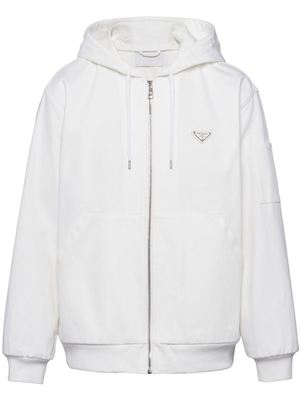 triangle-logo zip-up hoodie - 1