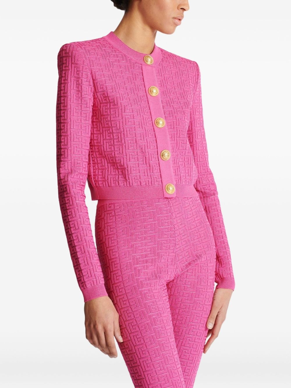 monogram-pattern cardigan - 6