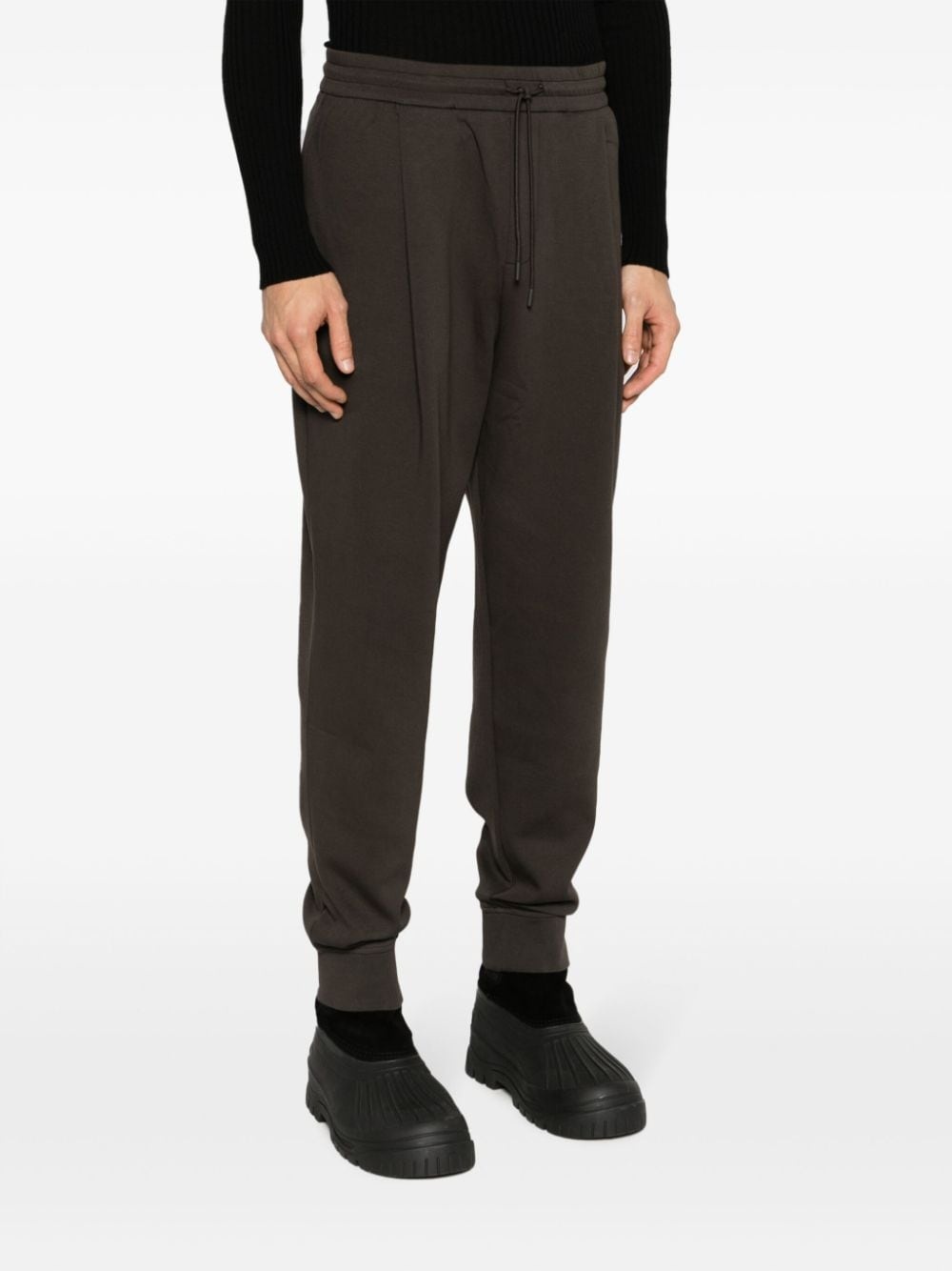drawstring-waistband stretch-cotton track pants - 3