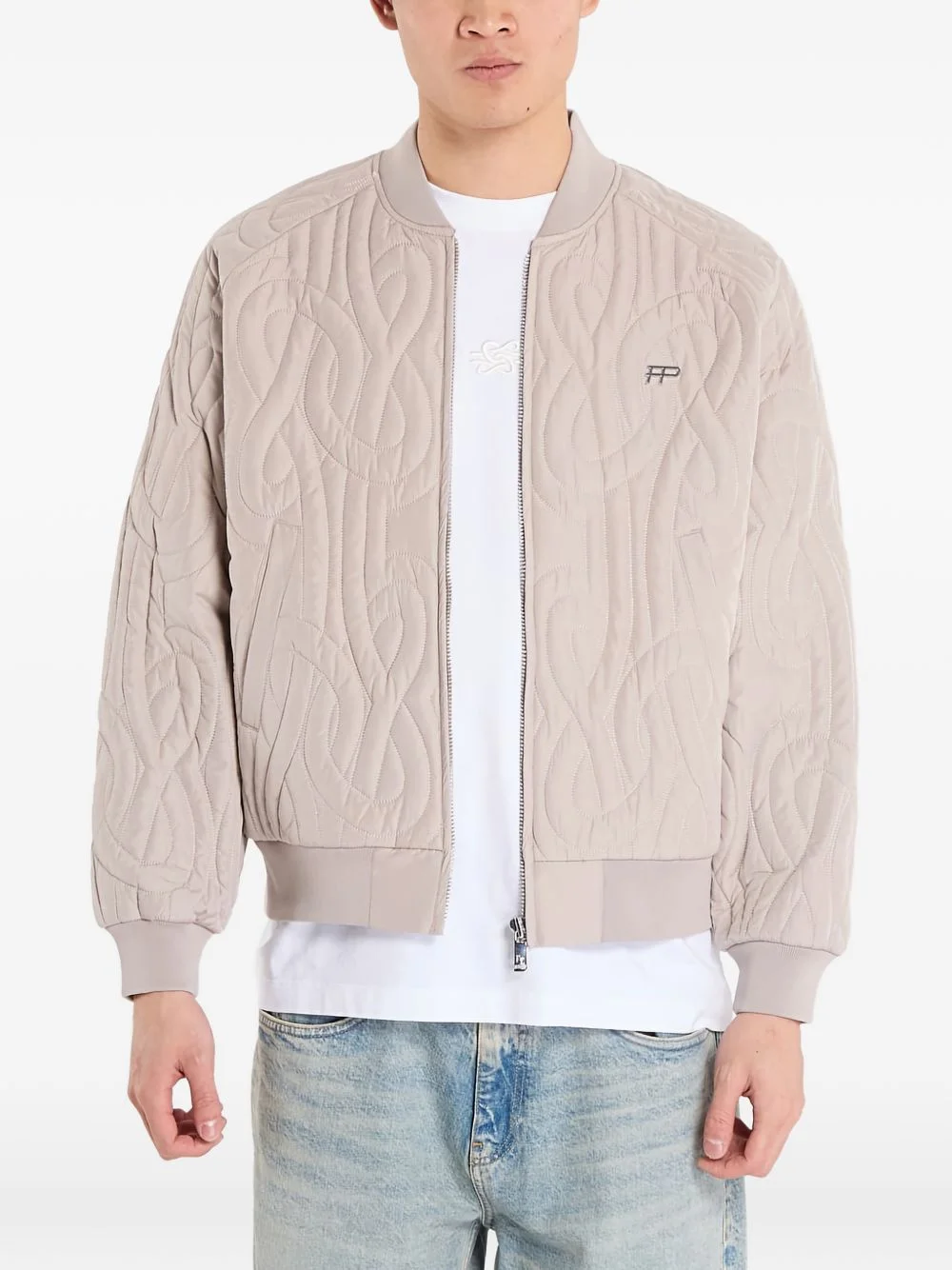 quilted bomber jacket - 1