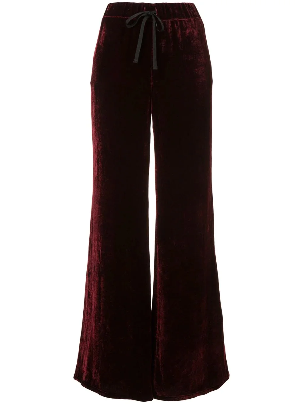 velvet wide leg trousers - 1