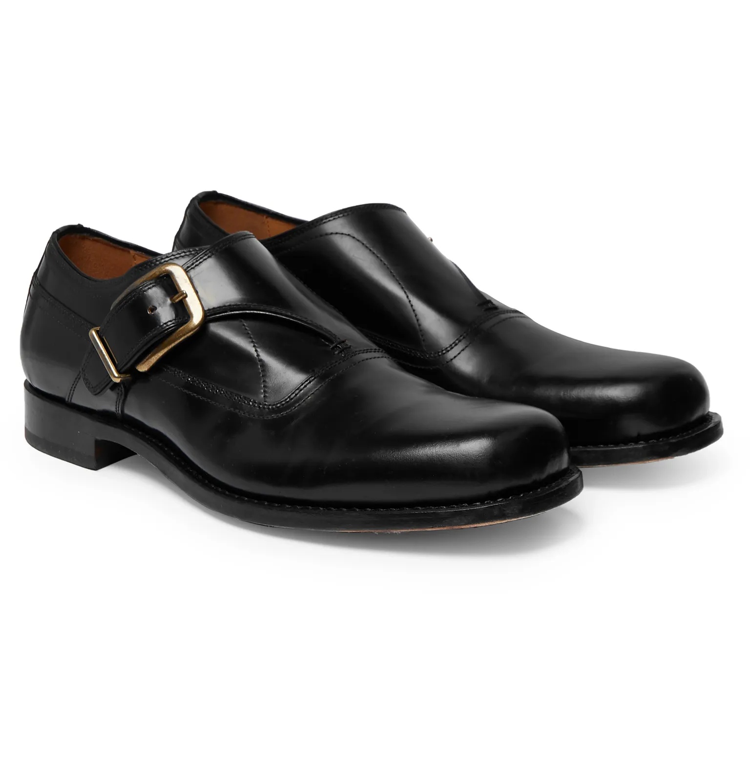 Leather Monk-Strap Derby Shoes - 2