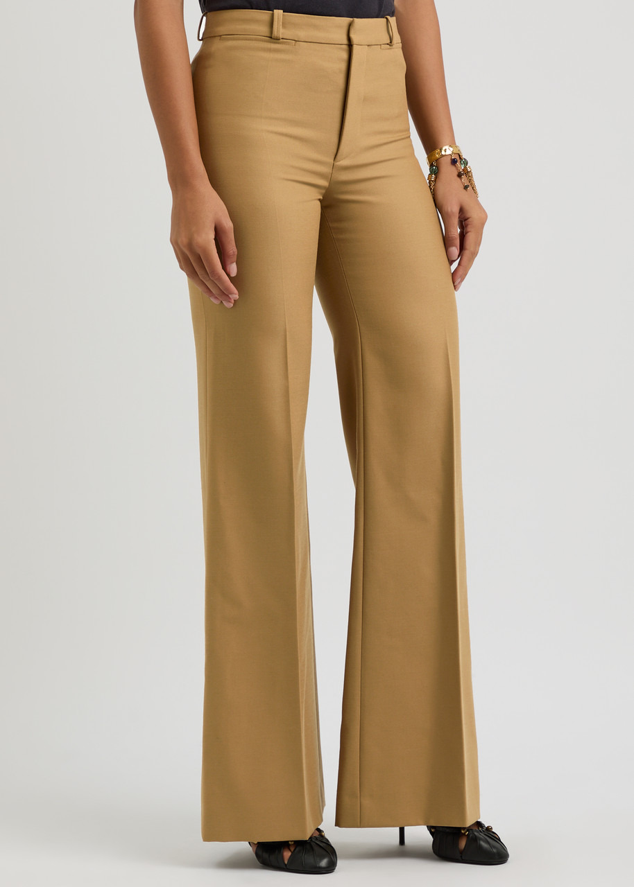 Chloe Flared-leg Wool Trousers - 2