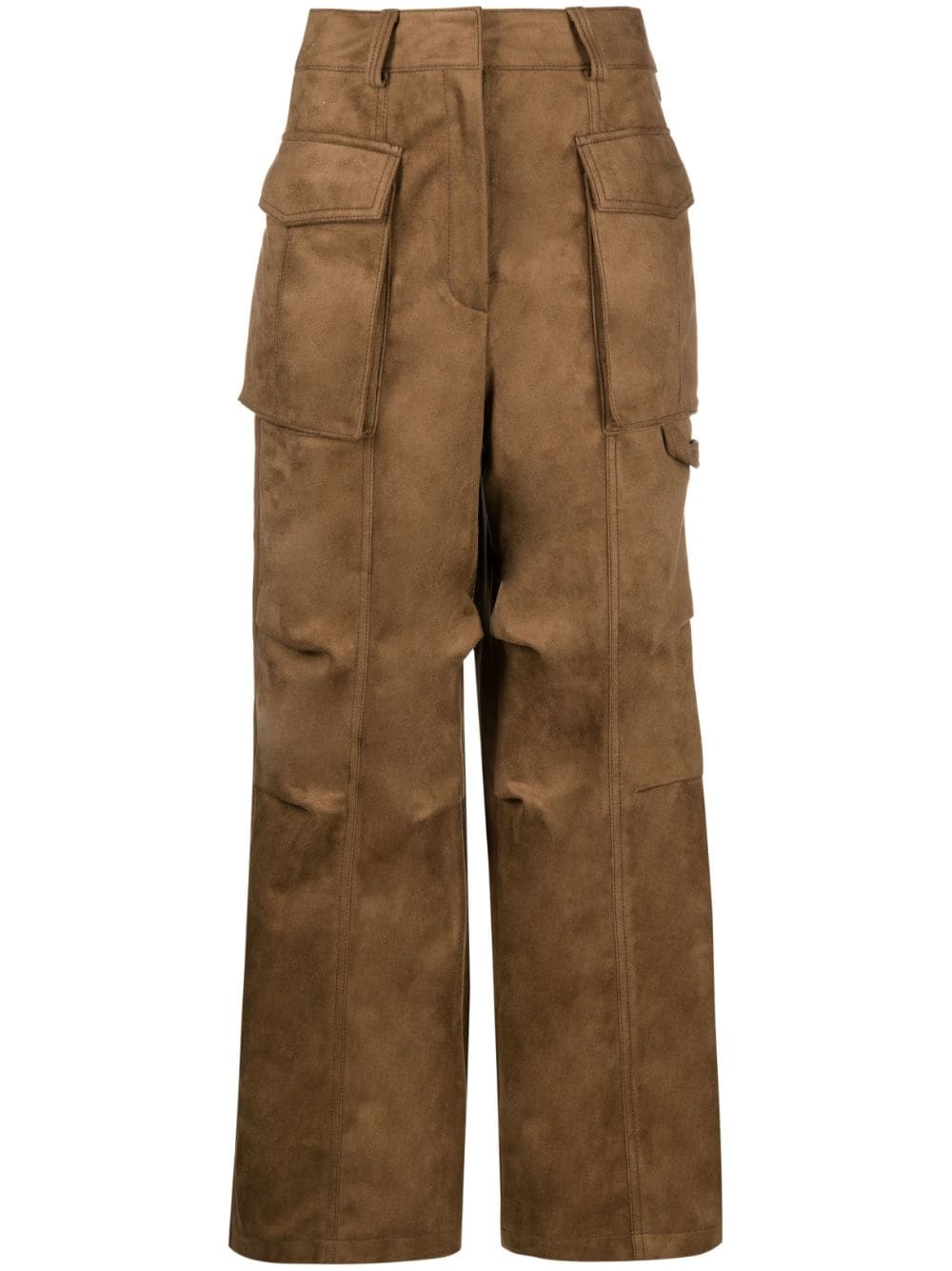 faux-suede cargo trousers - 1