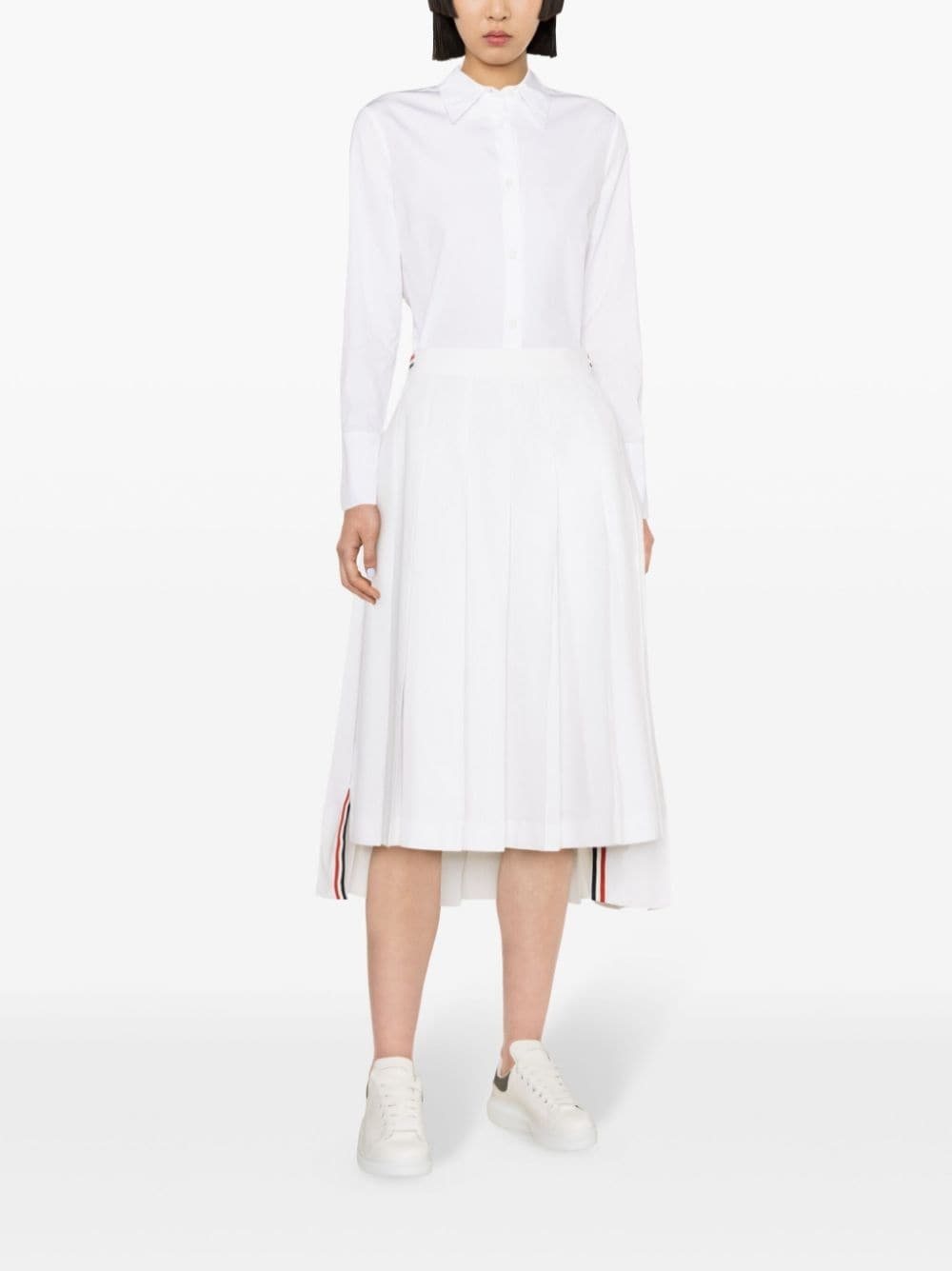 pleated cotton midi skirt - 2