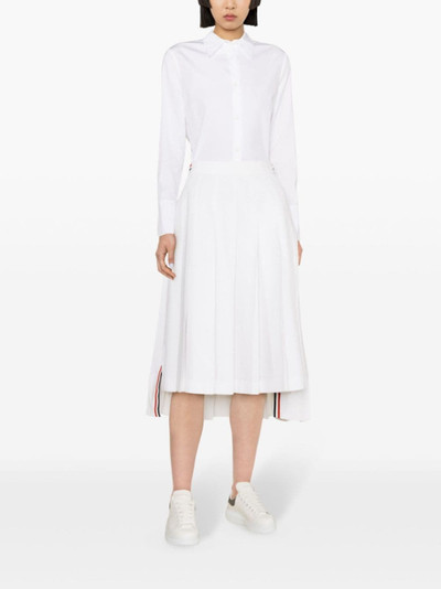 Thom Browne pleated cotton midi skirt outlook