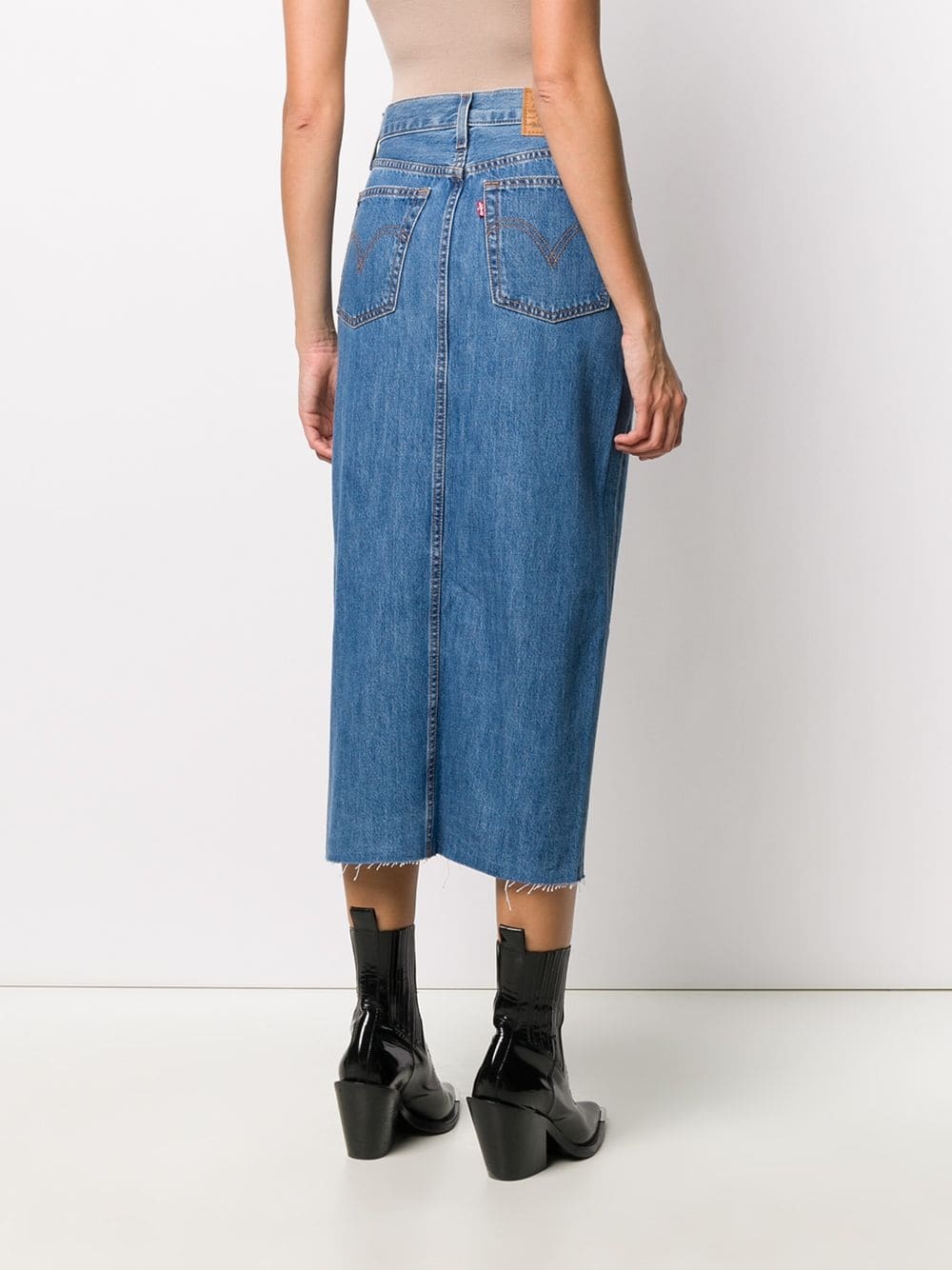 front button denim skirt - 4