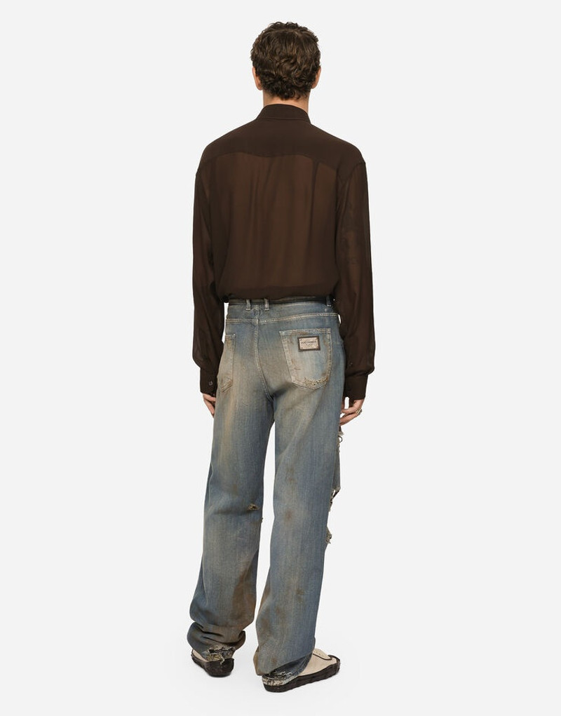 Oversize silk georgette shirt 3