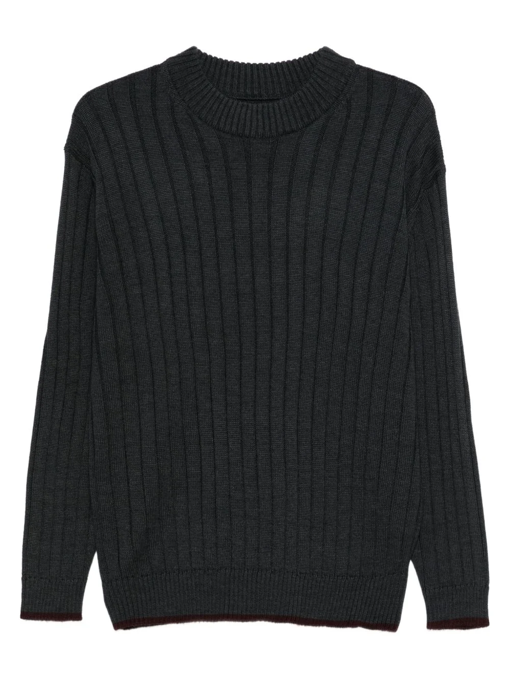 ribbed crew-neck sweater - 1
