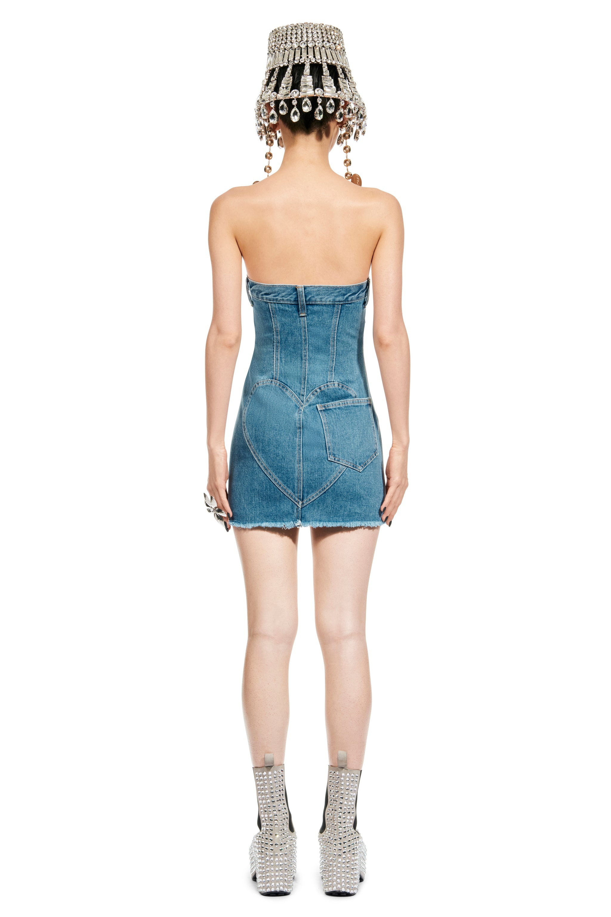MUSSEL FLOWER STRAPLESS MINI DRESS - 5