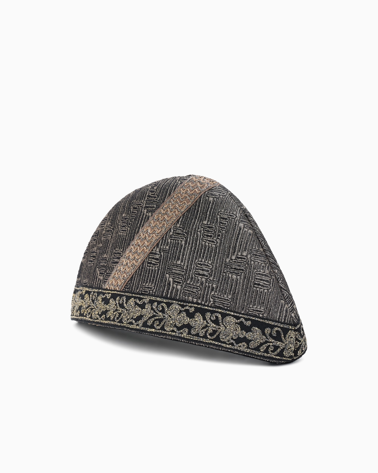 JACQUARD SILK AND WOOL JACQUARD SIDE CAP - 2
