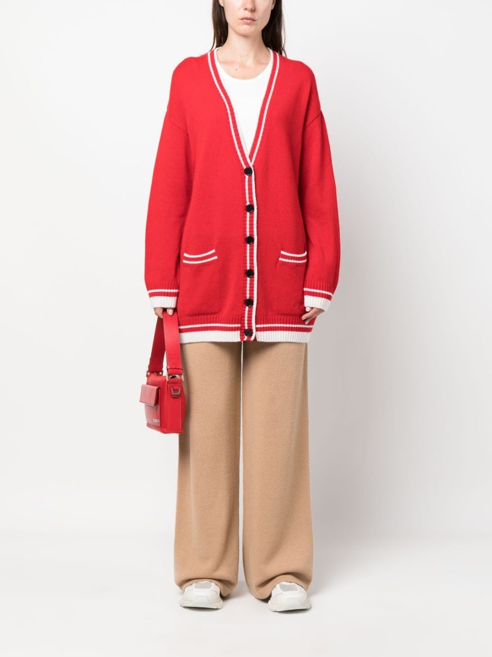embroidered-logo knit trousers - 2