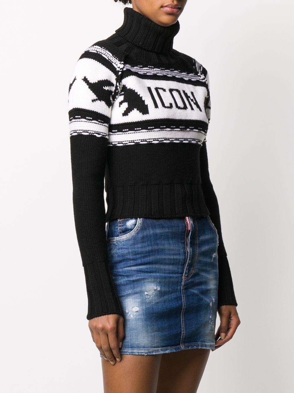 logo intarsia knitted jumper - 3