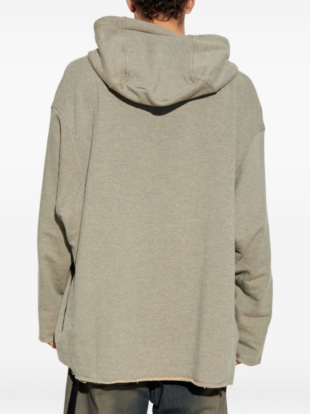 frayed-hem hoodie - 4
