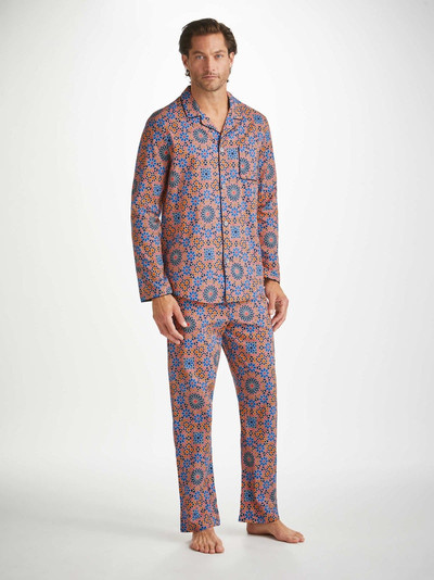 Derek Rose Men's Modern Fit Pyjamas Ledbury 69 Cotton Batiste Multi outlook