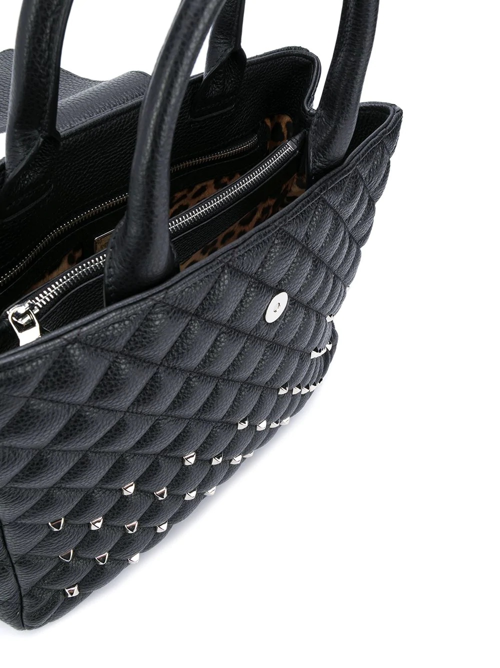 stud-embellished quilted tote - 5