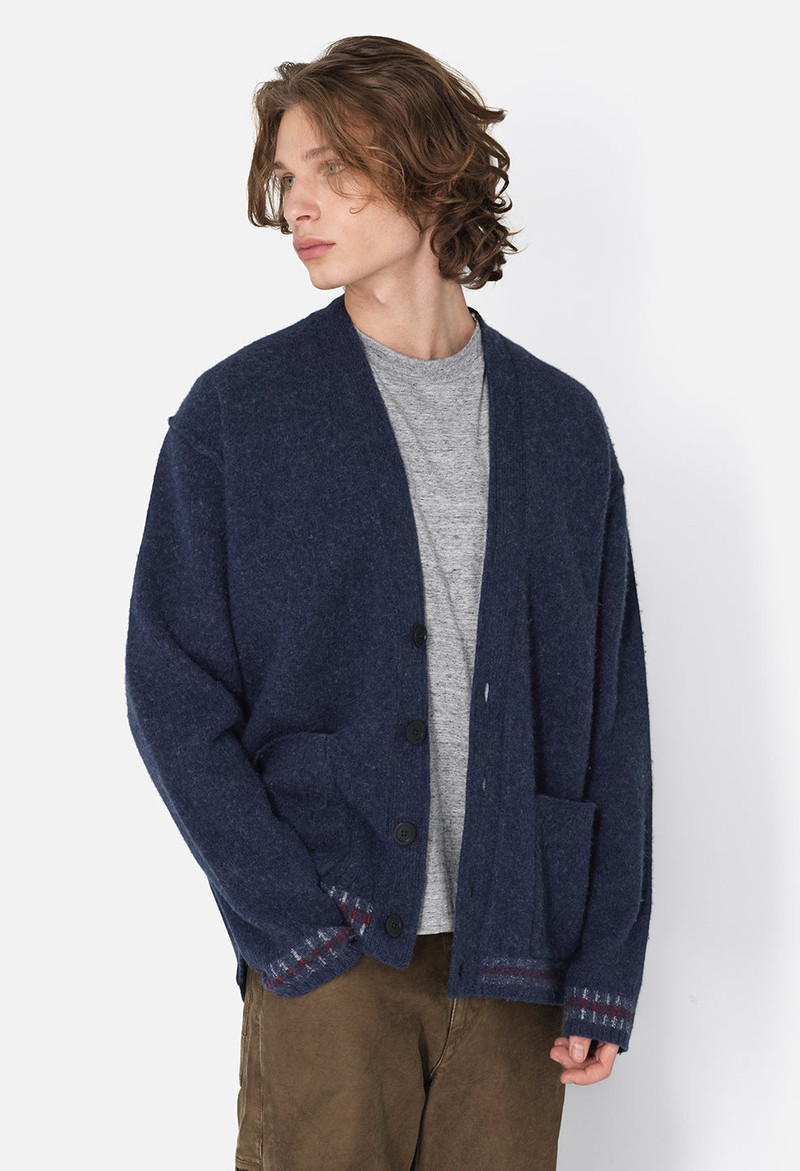 BRUSHED WOOL VARSITY CARDIGAN 2
