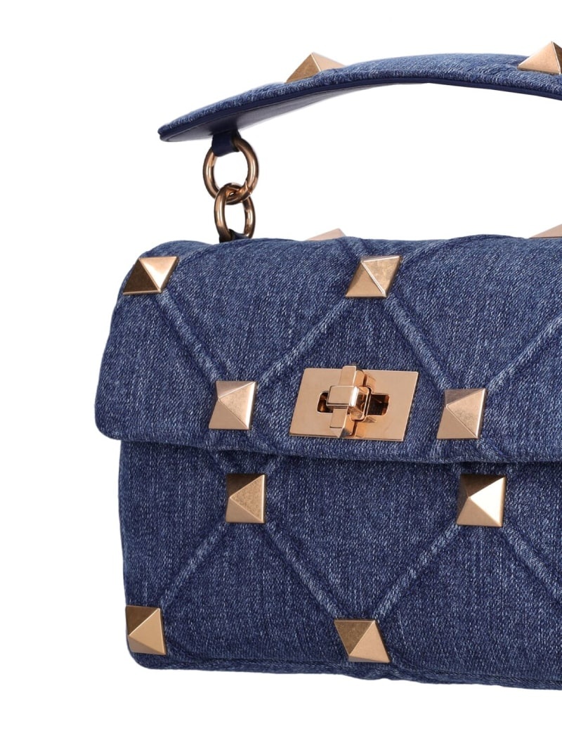 Roman Stud denim shoulder bag - 3