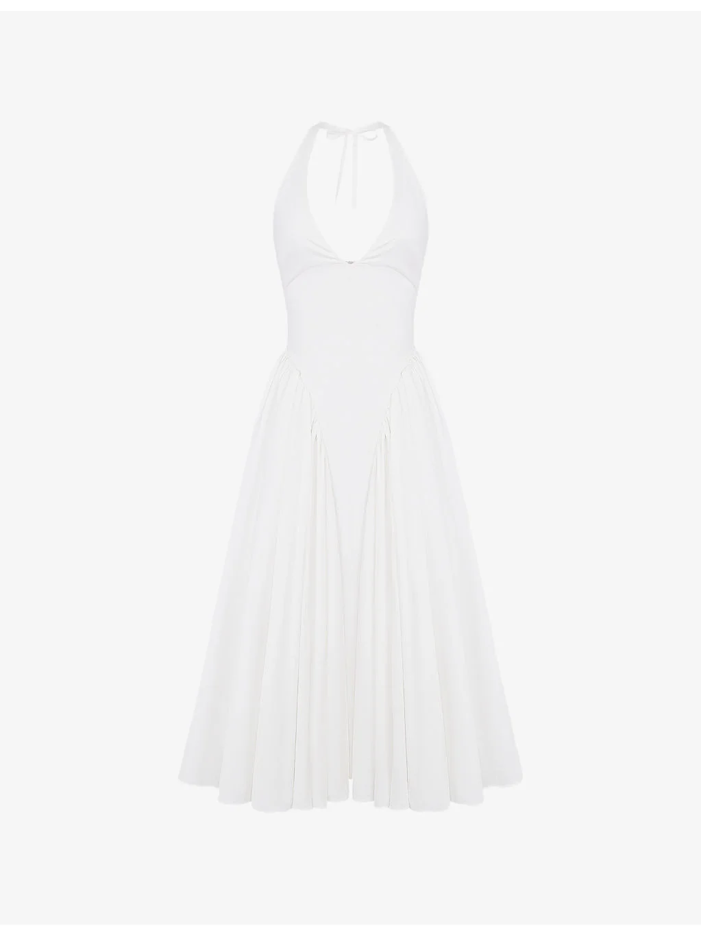 Marilyn Halter Stretch-Cotton Midi Dress - 1