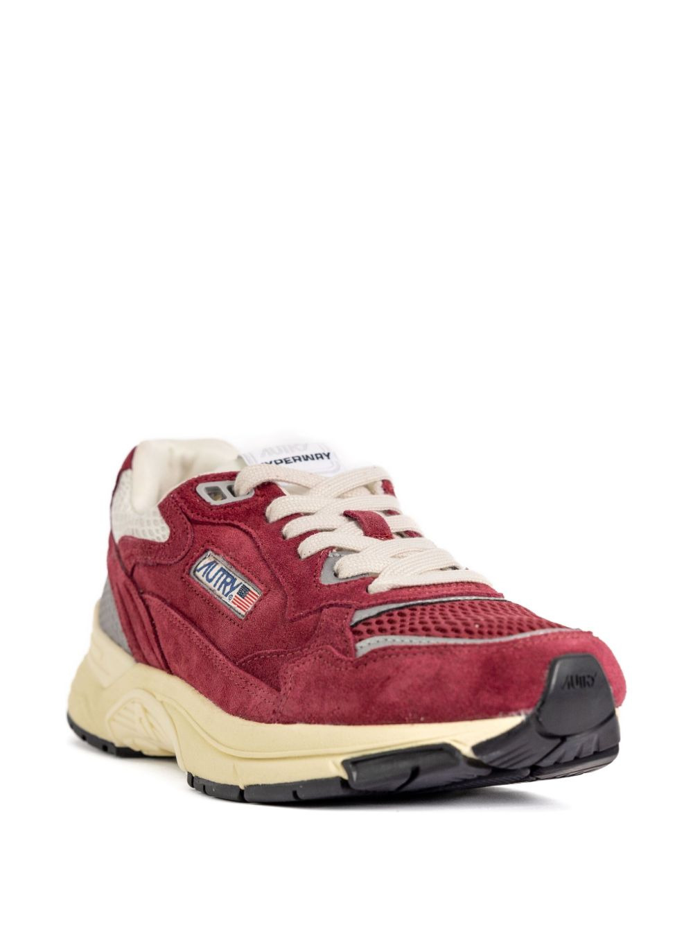 suede-panel mesh-upper sneakers - 2