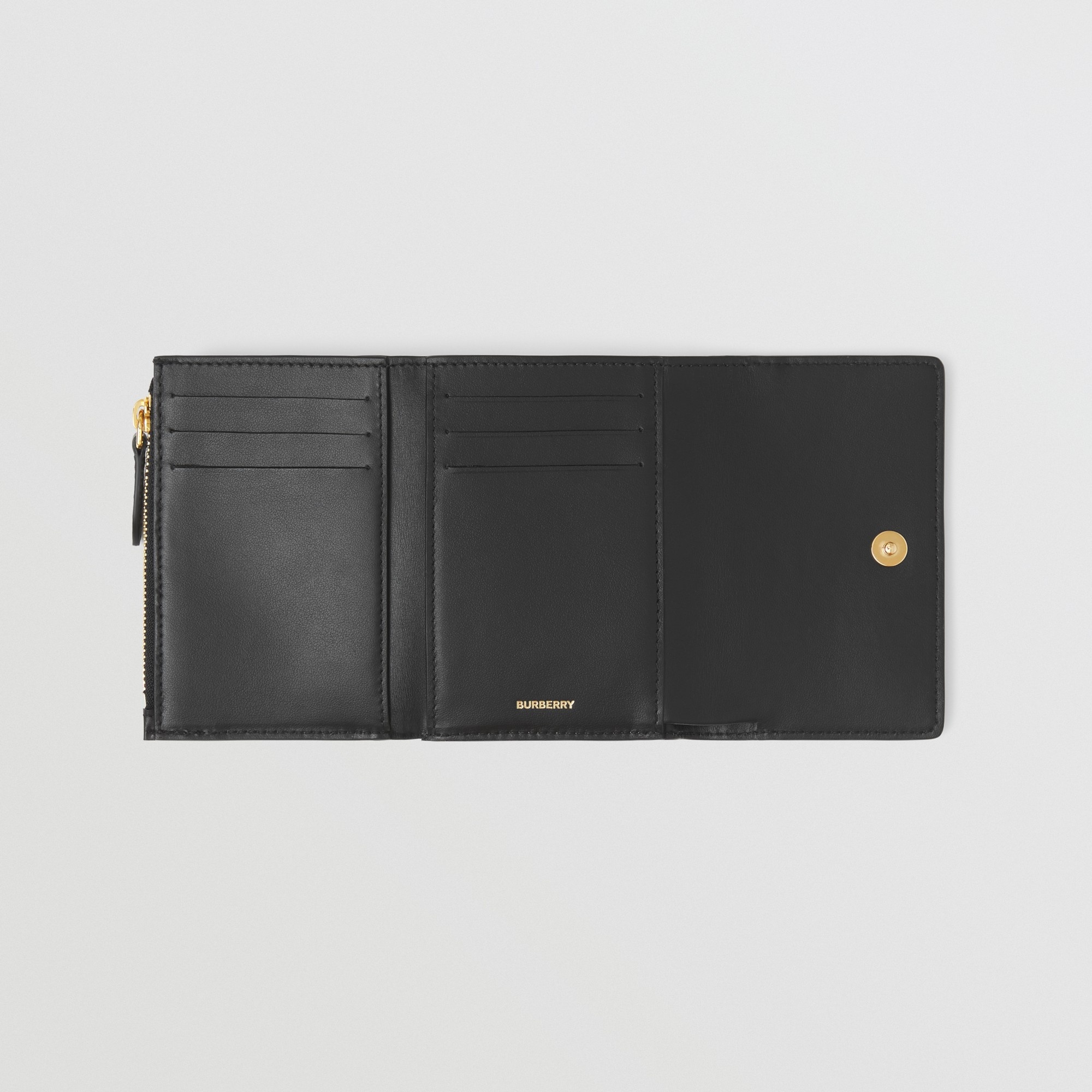 Vintage Check and Leather Small Folding Wallet - 3