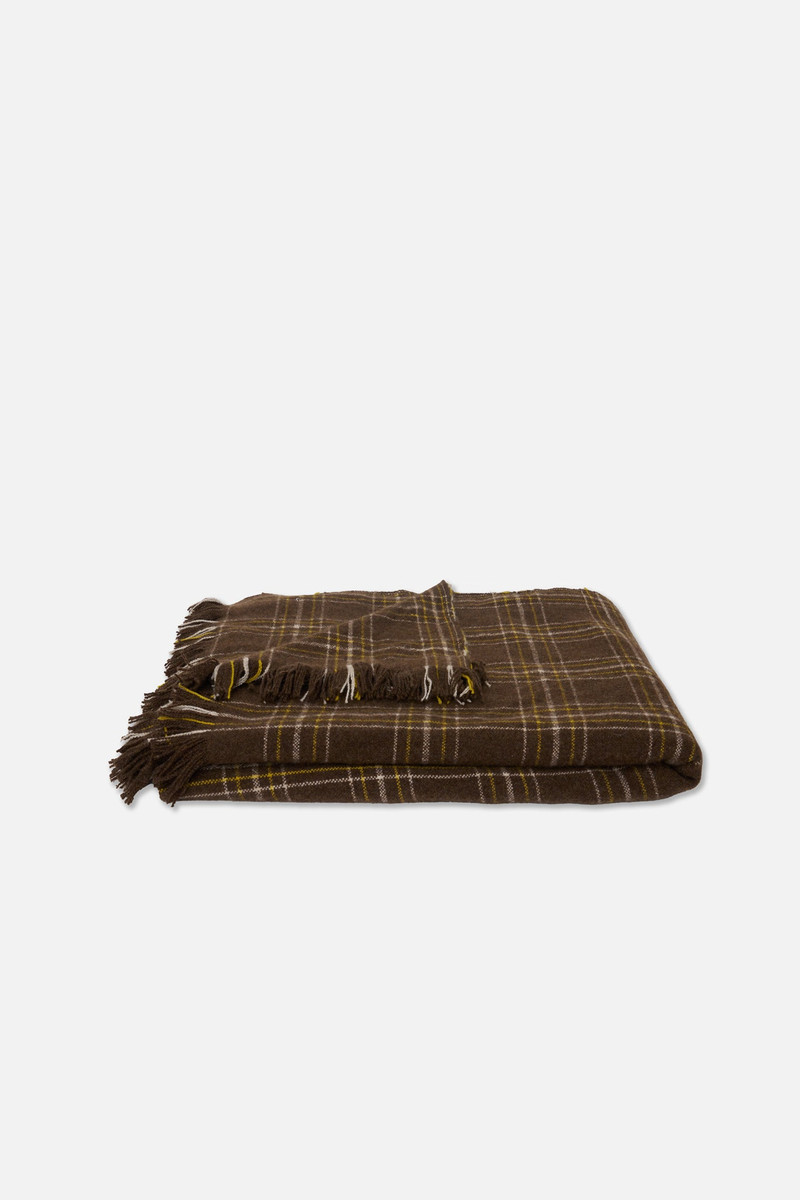 The Elder Statesman SABLE PLAID WOVEN THROW outlook