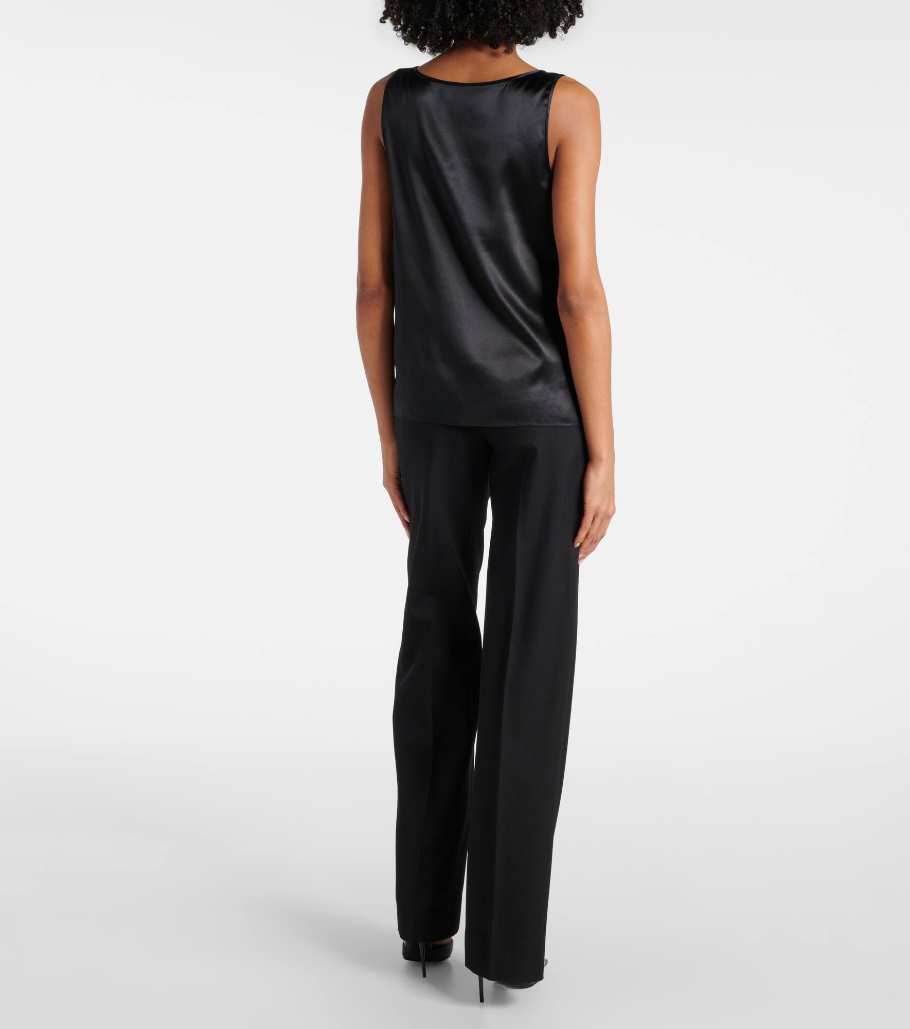 DG silk-blend satin tank top - 3