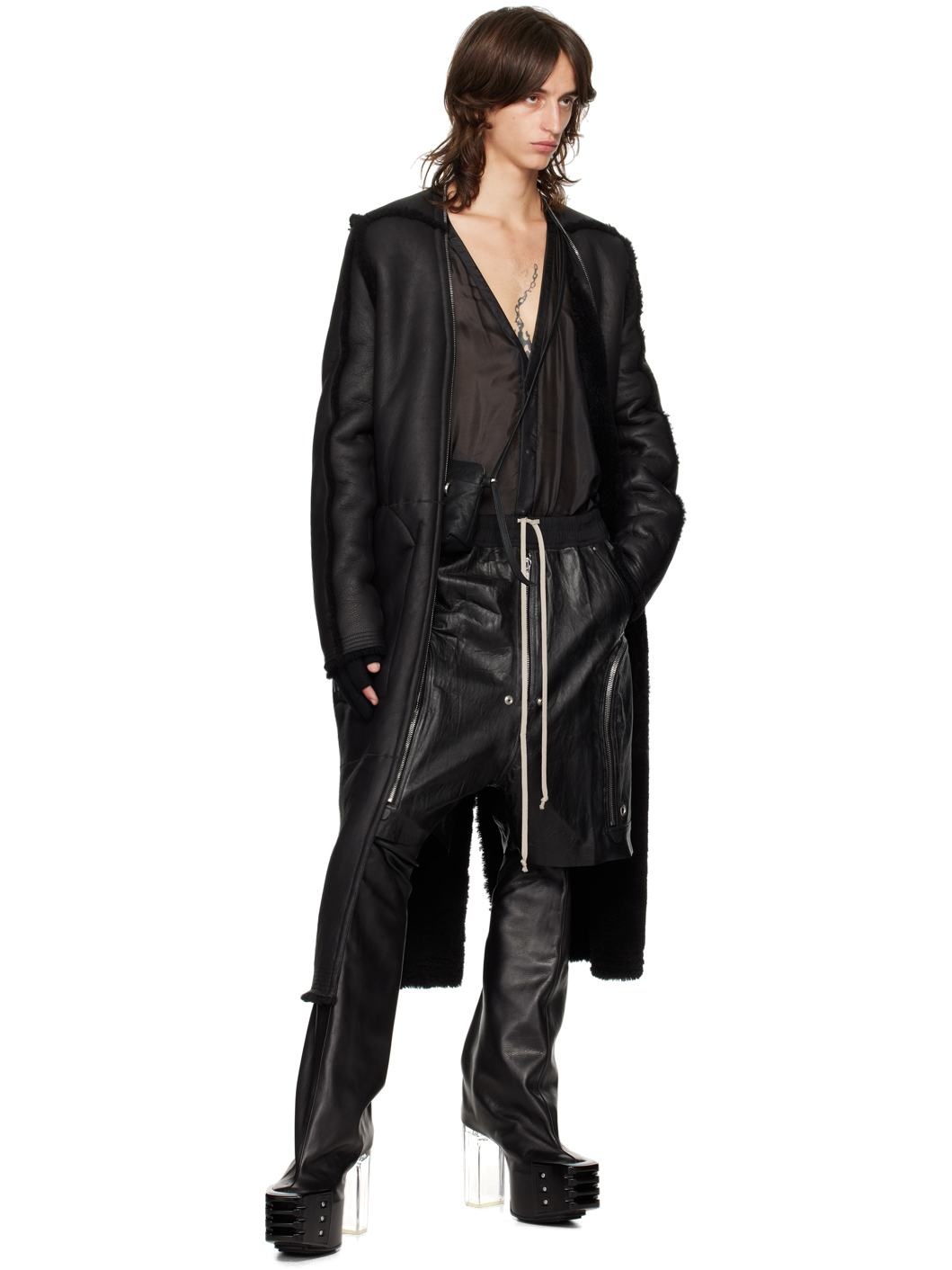 Black Porterville Klaus Reversible Shearling Jacket - 4