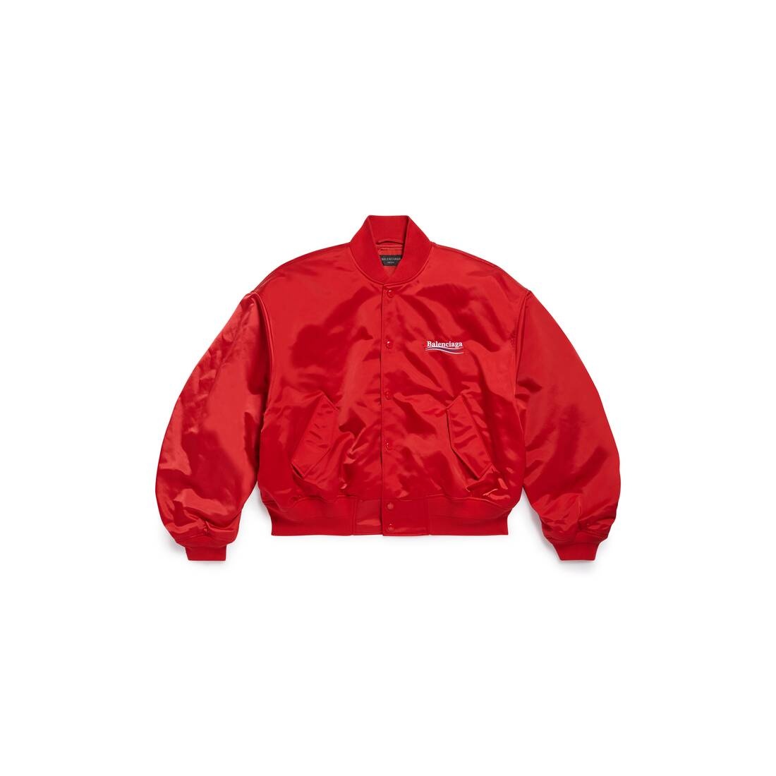 Political Campaign Varsity Jacket in Bright Red - 1