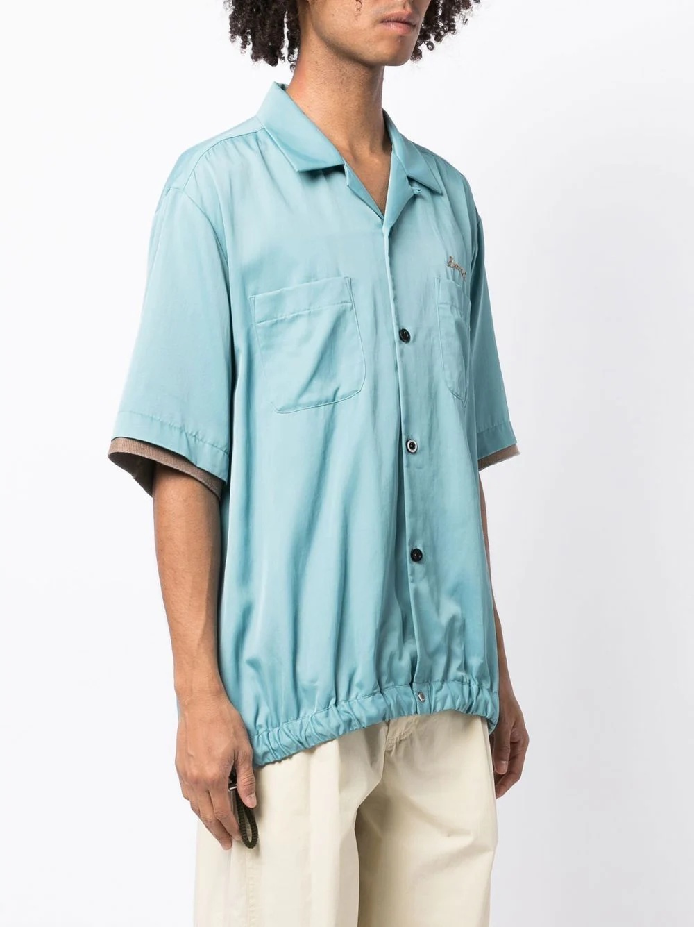 embroidered-logo short-sleeved shirt - 3