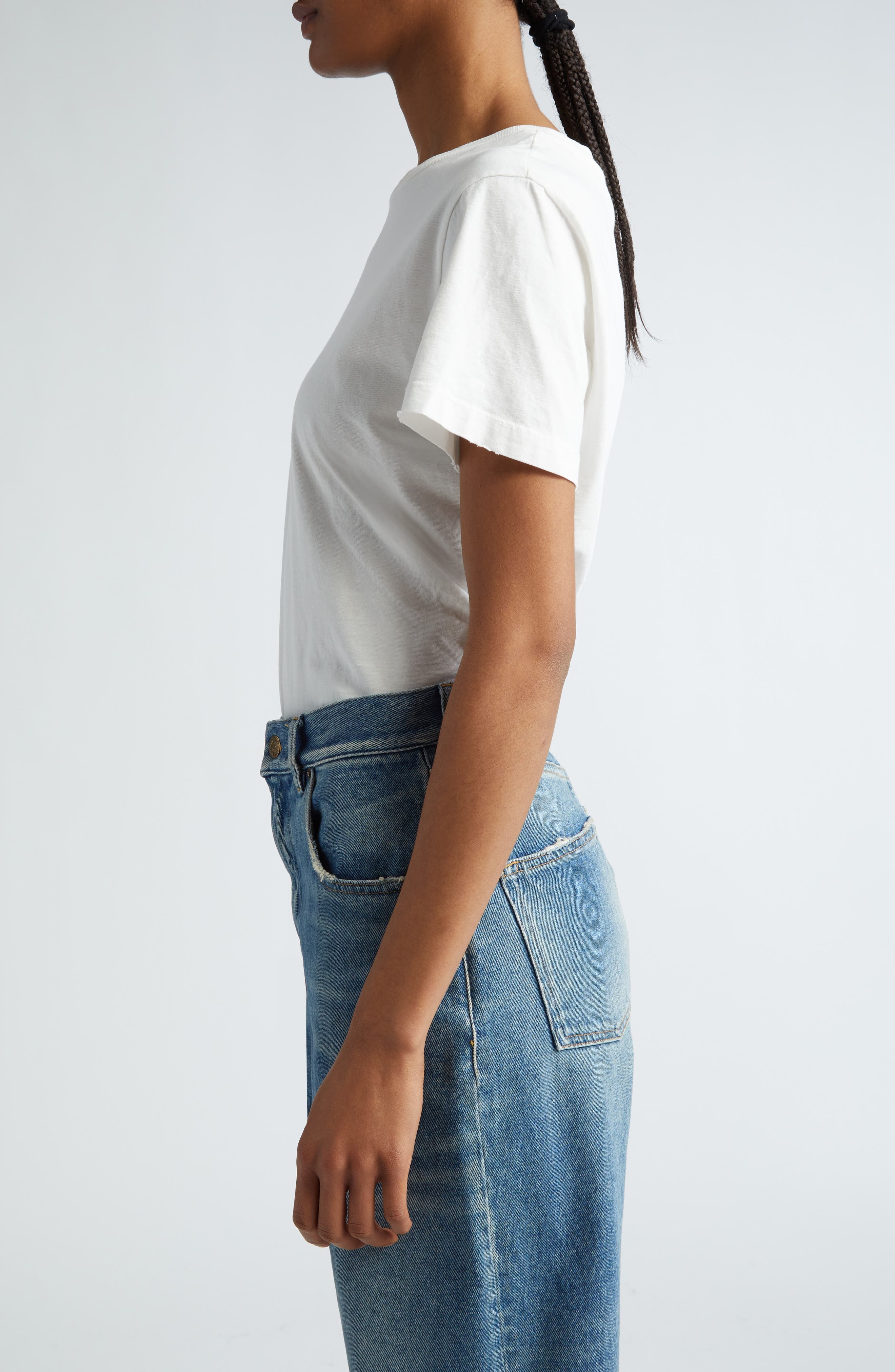 Distressed Slim Fit Cotton Jersey T-Shirt - 4