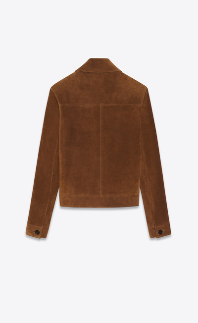 SAINT LAURENT short buttoned jacket in vintage suede outlook