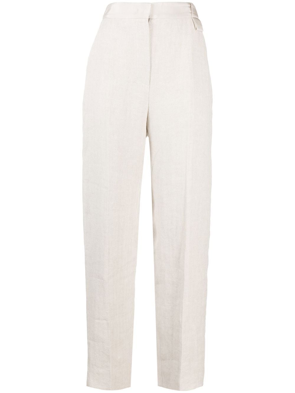 pressed-crease straight trousers - 1