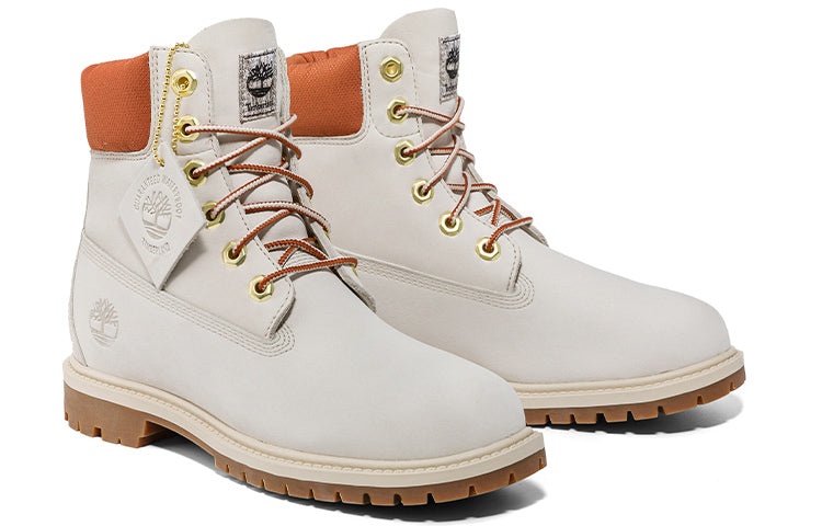 (WMNS) Timberland Heritage 6 Inch Waterproof Boots 'White Nubuck' A5RVCW - 5