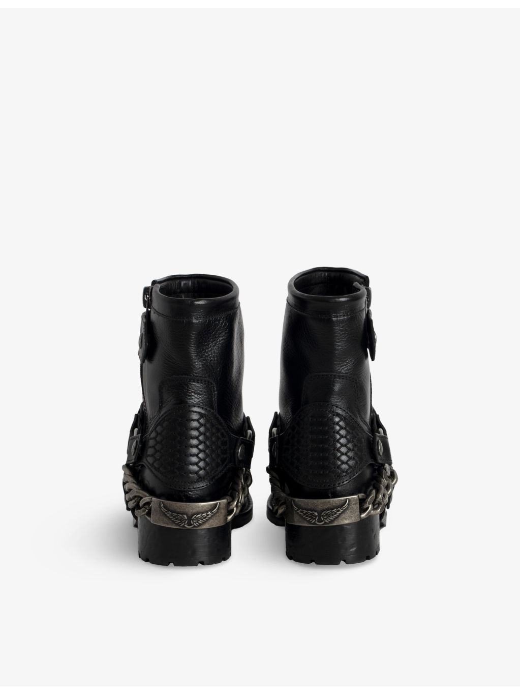 Igata chain-embellished leather ankle boots - 2