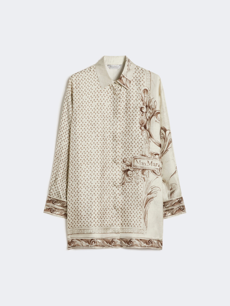GRADO Printed silk twill shirt - IVORY 1