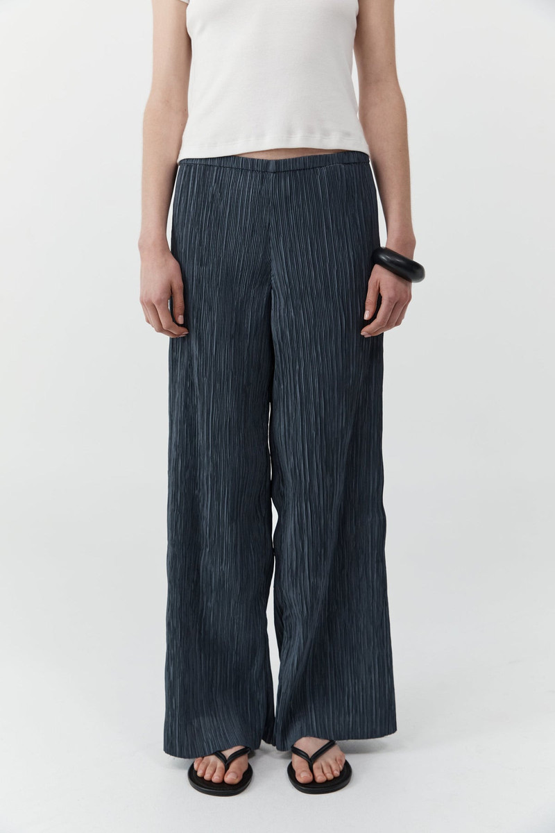 Mini Pleat Pants - Washed Black 3