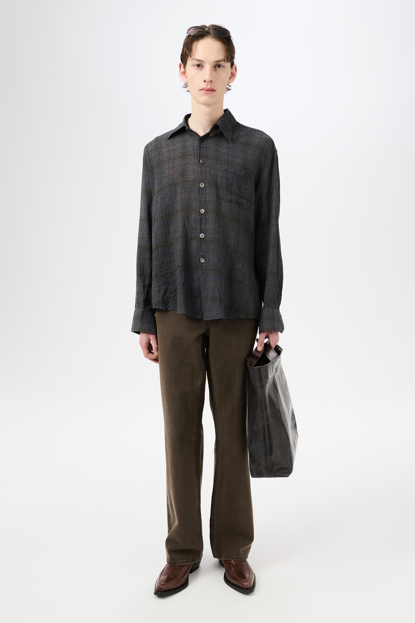 Above Shirt Bazaar Check Breeze Weave - 2