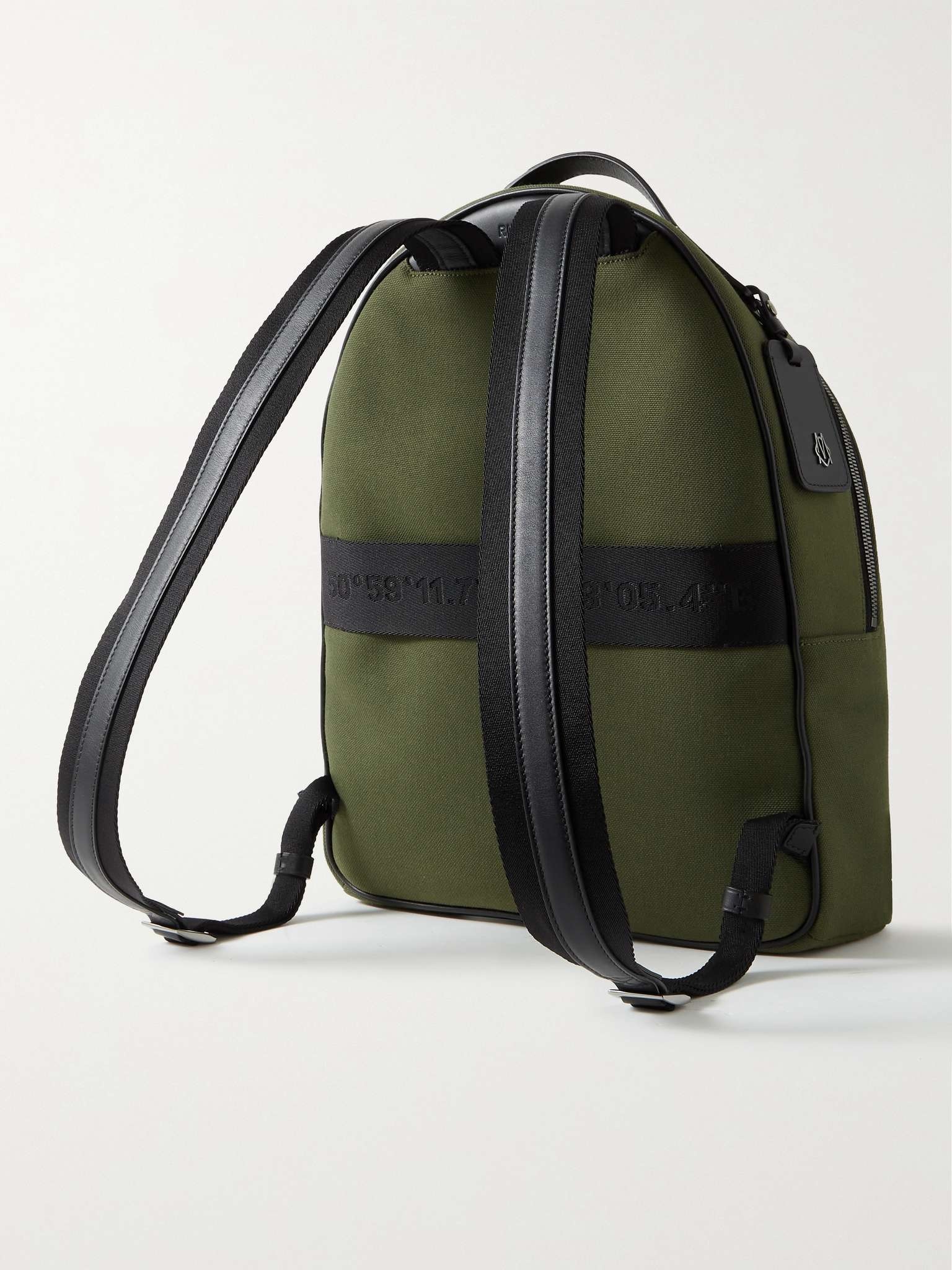 Leather-Trimmed Canvas Backpack - 4