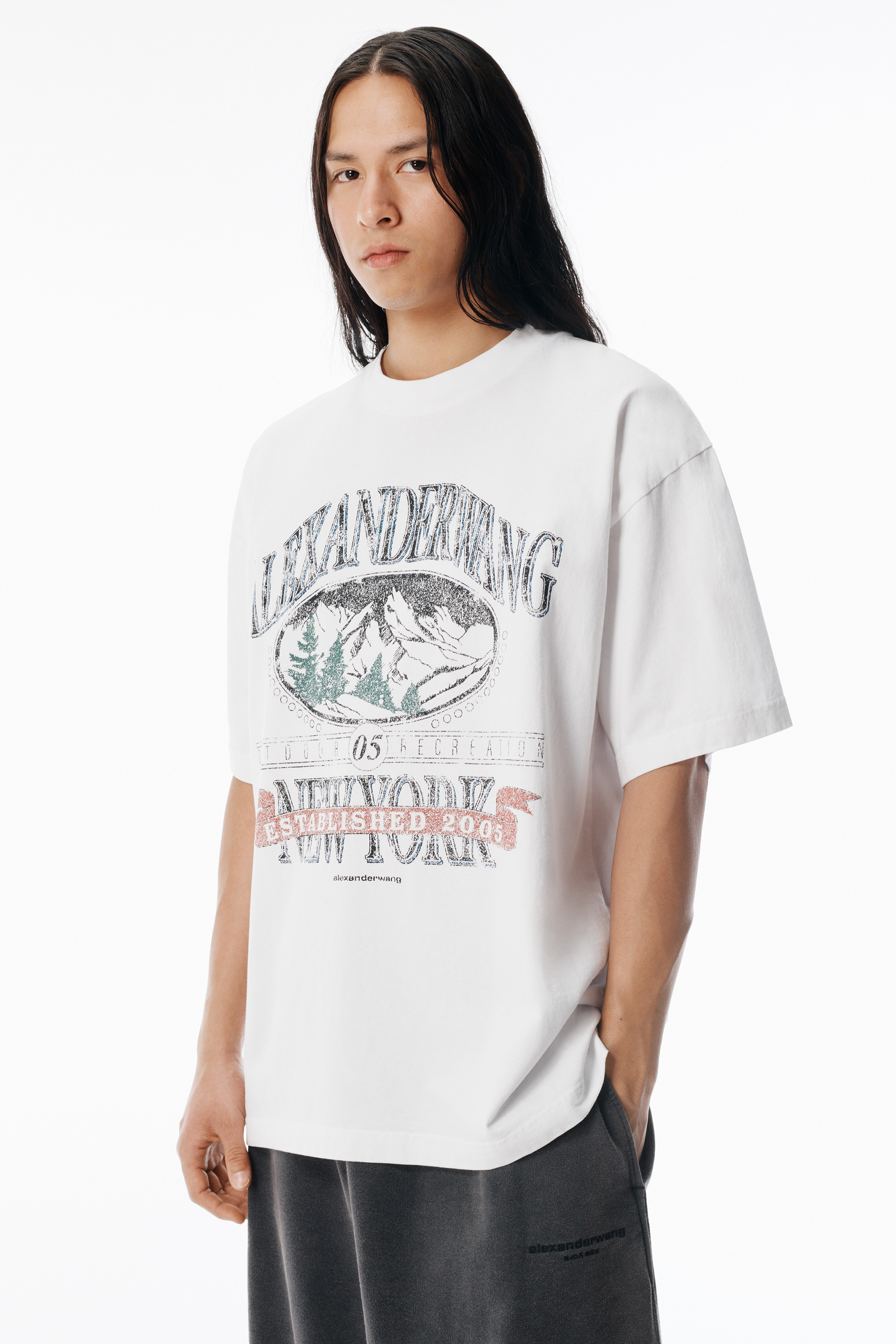 White Sunfade-Effect Wash Jersey Tee - 3