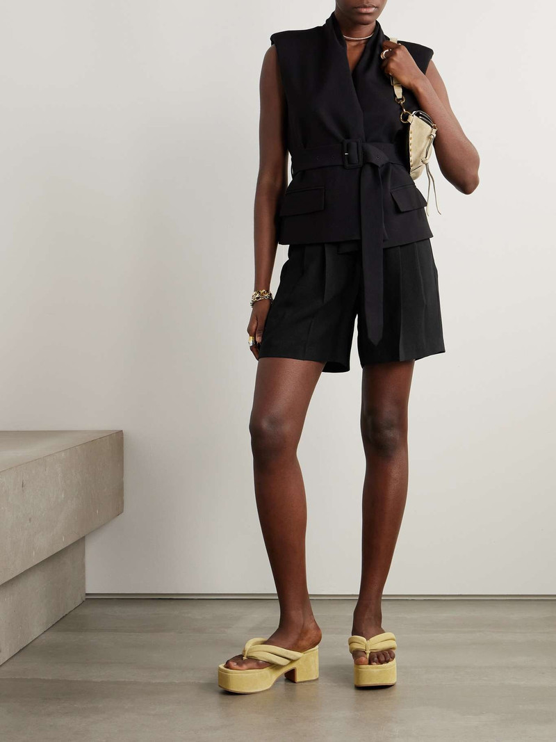 Isabel Marant Elna pleated crepe shorts outlook