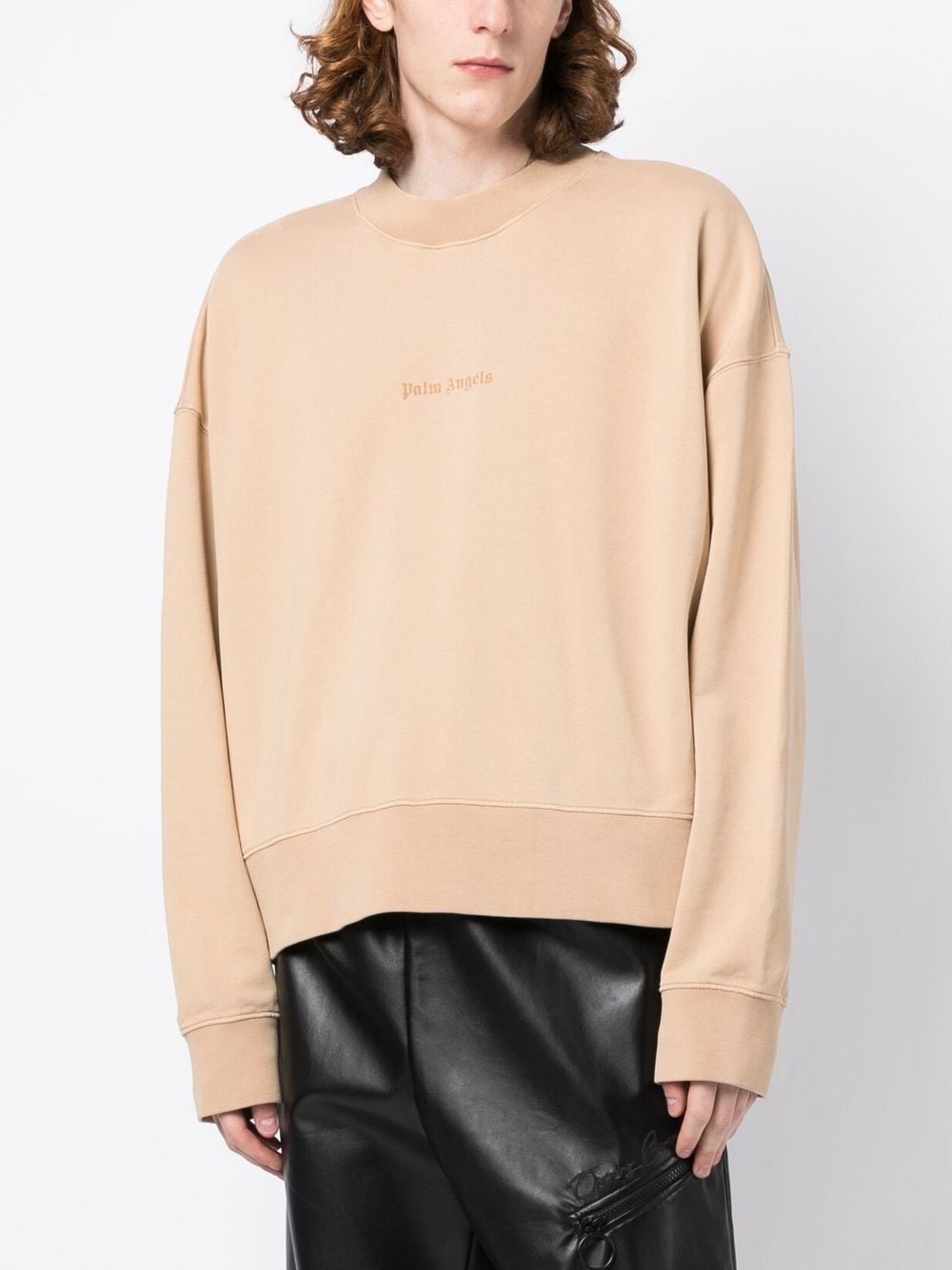 logo-print cotton sweatshirt - 3
