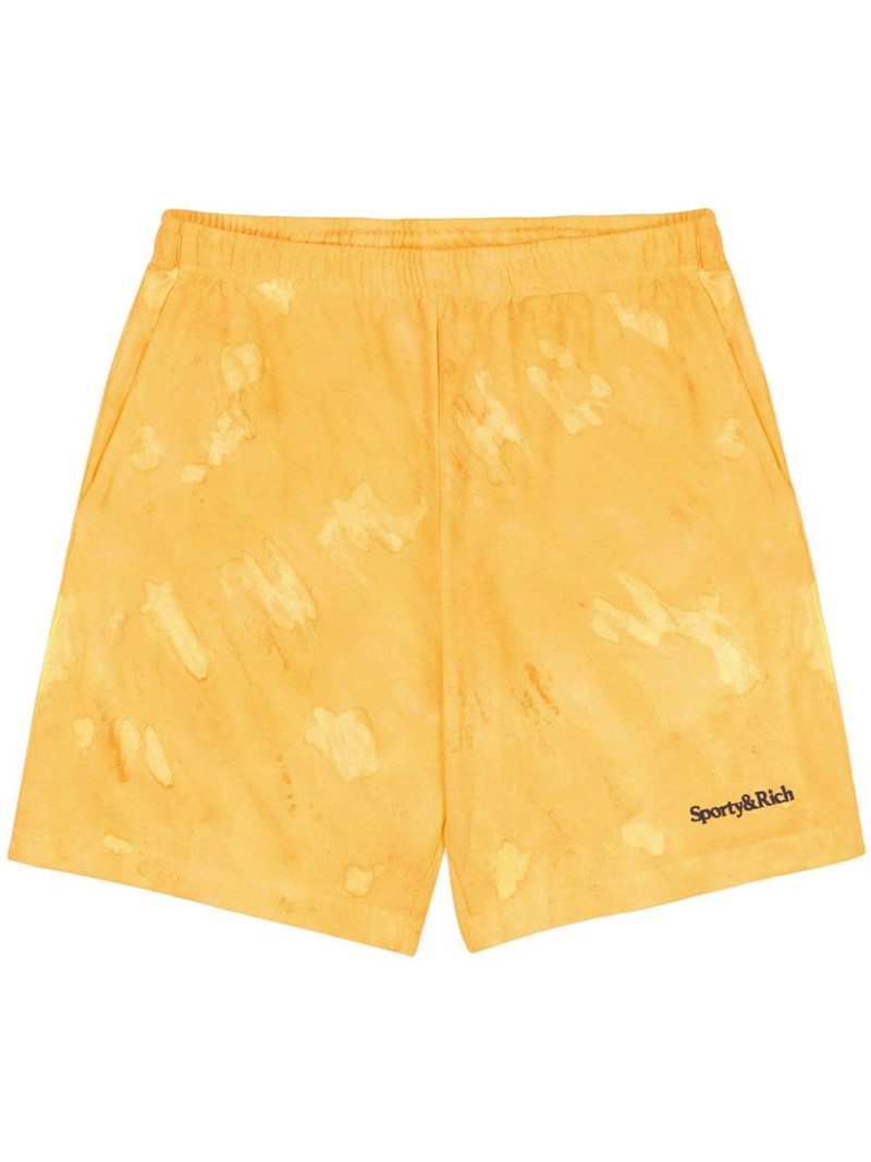 logo-embroidered cotton track shorts 1