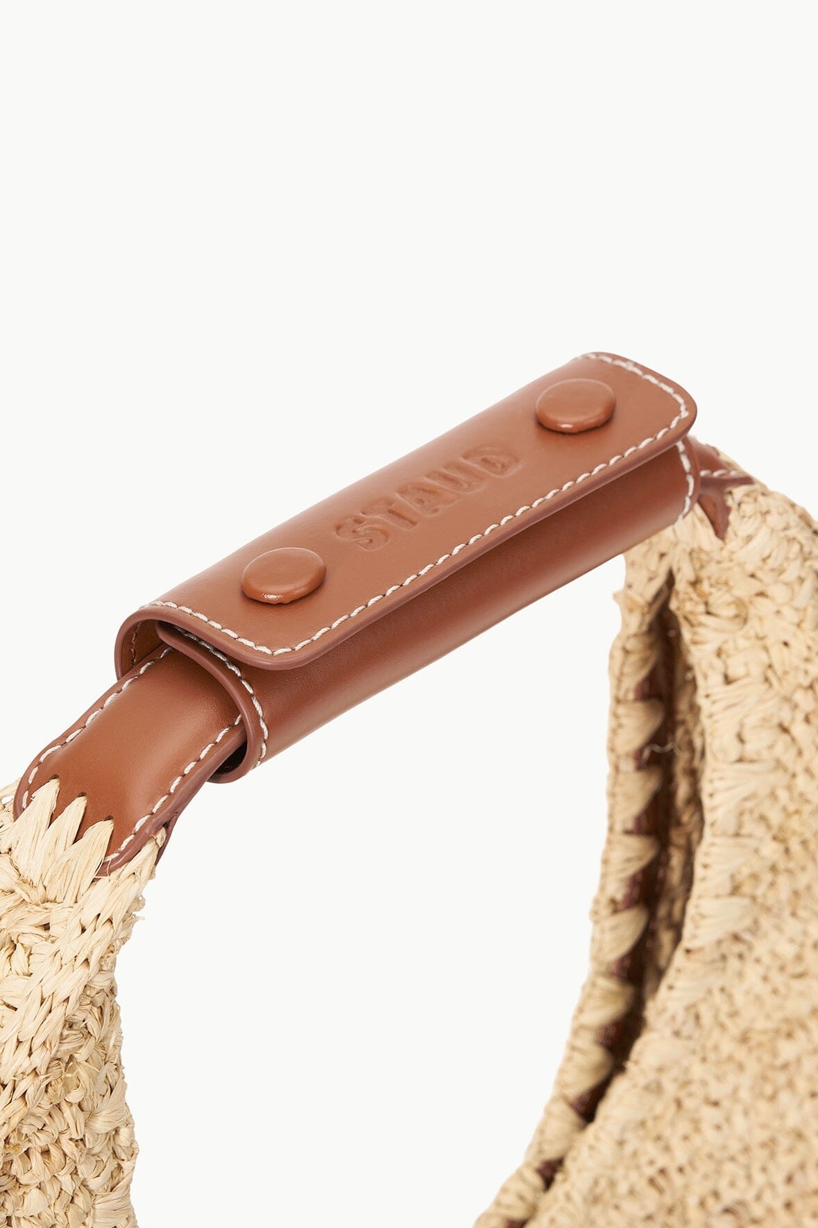 STAUD MOON RAFFIA BAG NATURAL TAN - 5