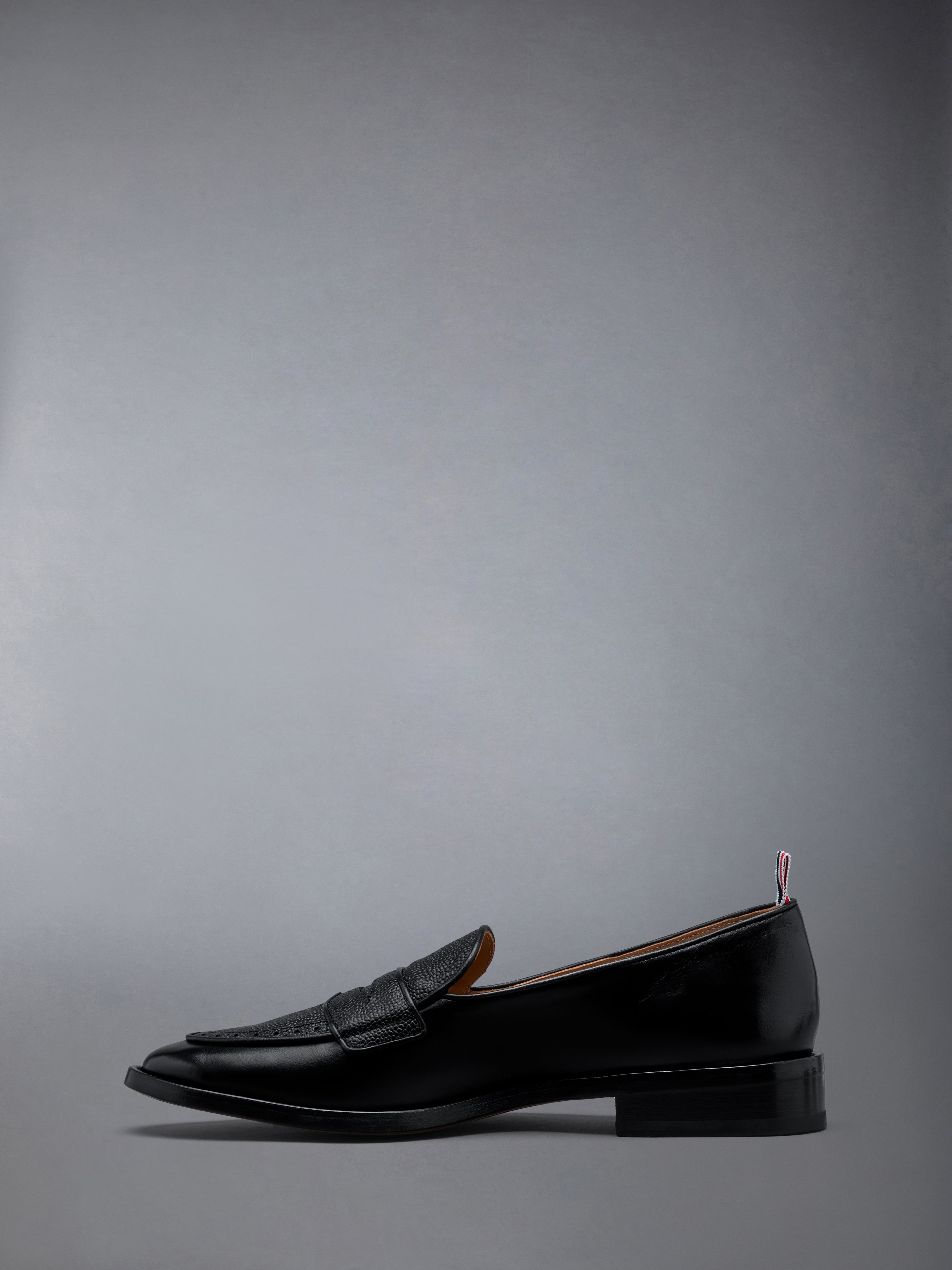 VITELLO CALF & PEBBLE GRAIN PENNY LOAFER - 5