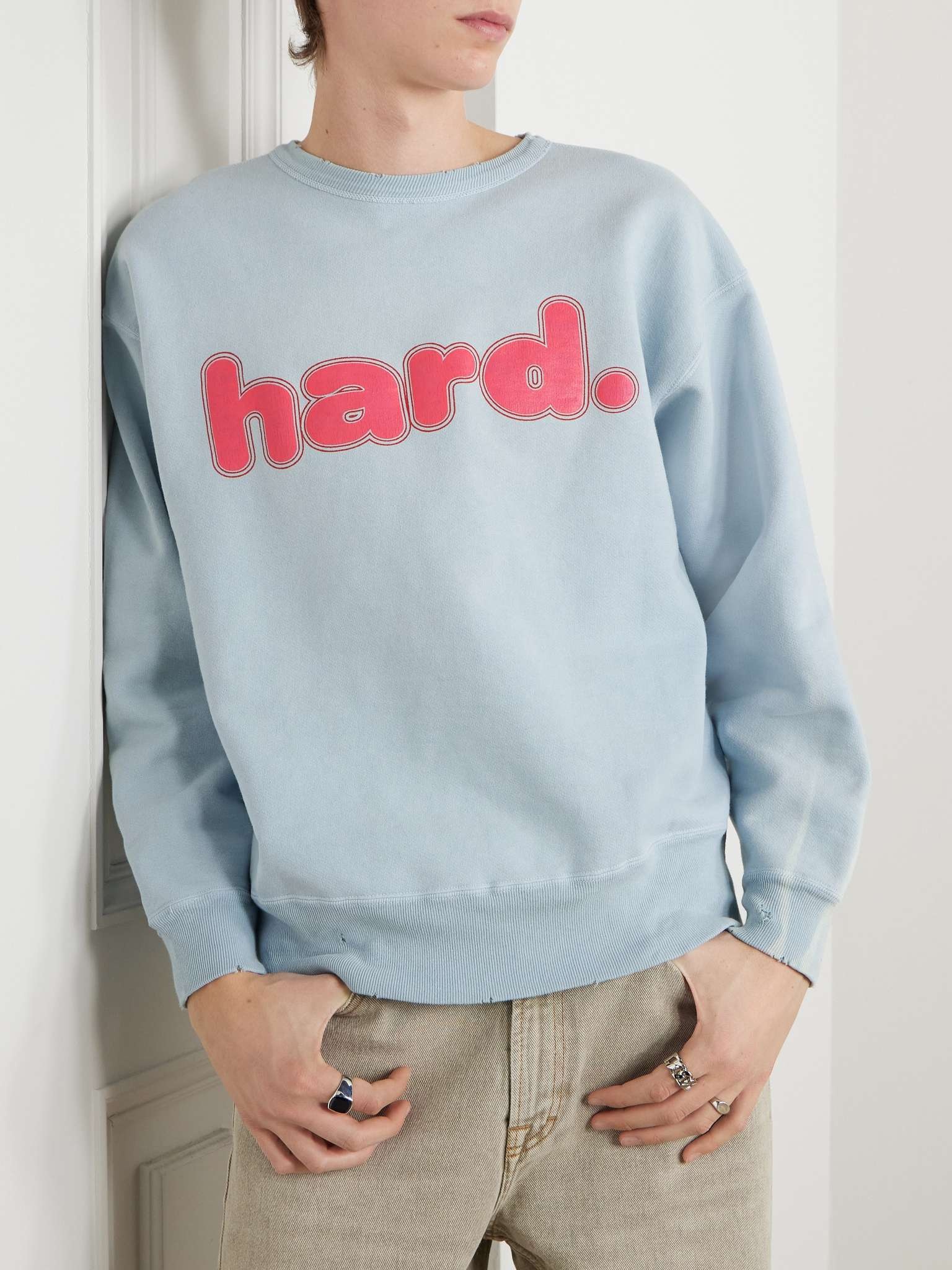 Distressed Printed Cotton-Jersey Sweatshirt - 3